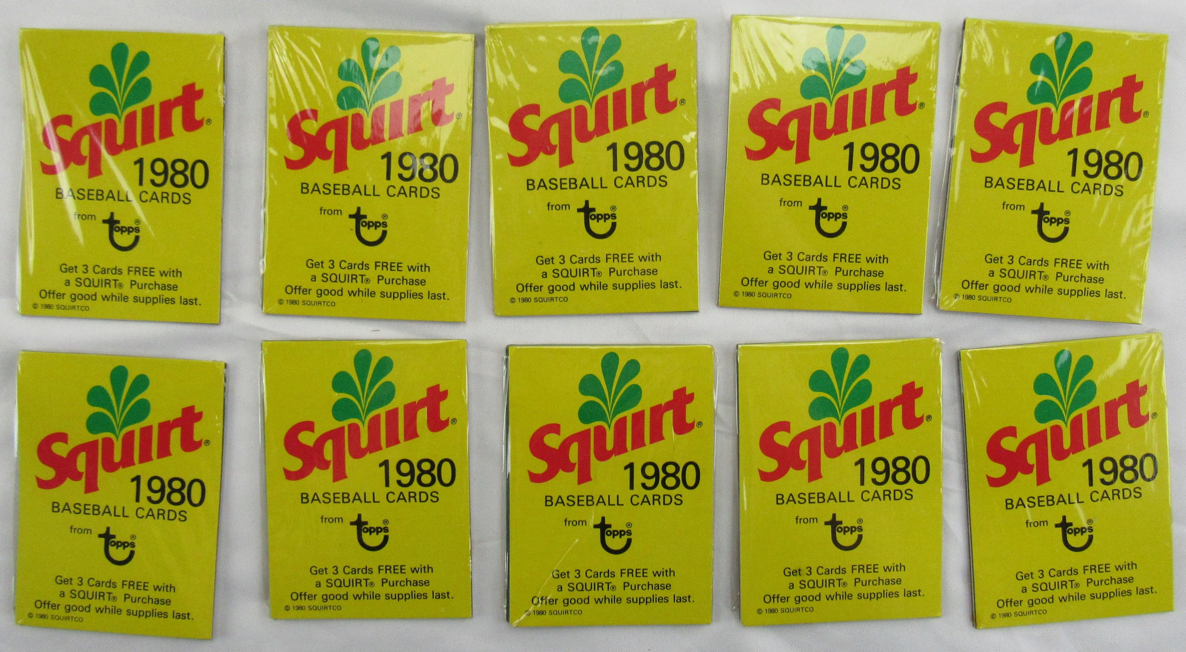 Squirt 1980 Baseball Card Lot - 10 Total Packs III - Image 2