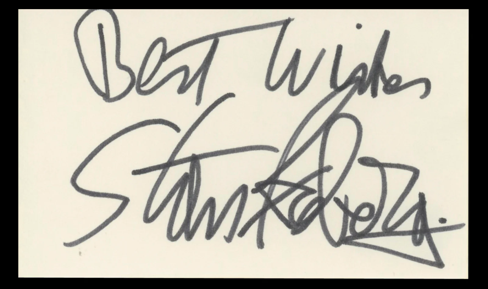 Stan Freberg Looney Tunes Best Wishes Authentic Signed 3x5 Index Card BAS #BT01207 - Image 2