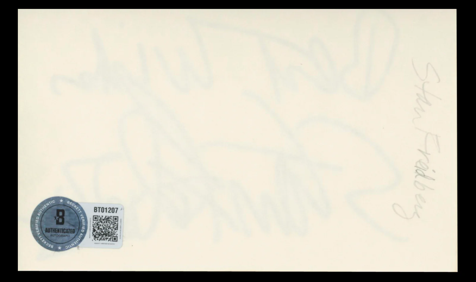 Stan Freberg Looney Tunes Best Wishes Authentic Signed 3x5 Index Card BAS #BT01207 - Image 3