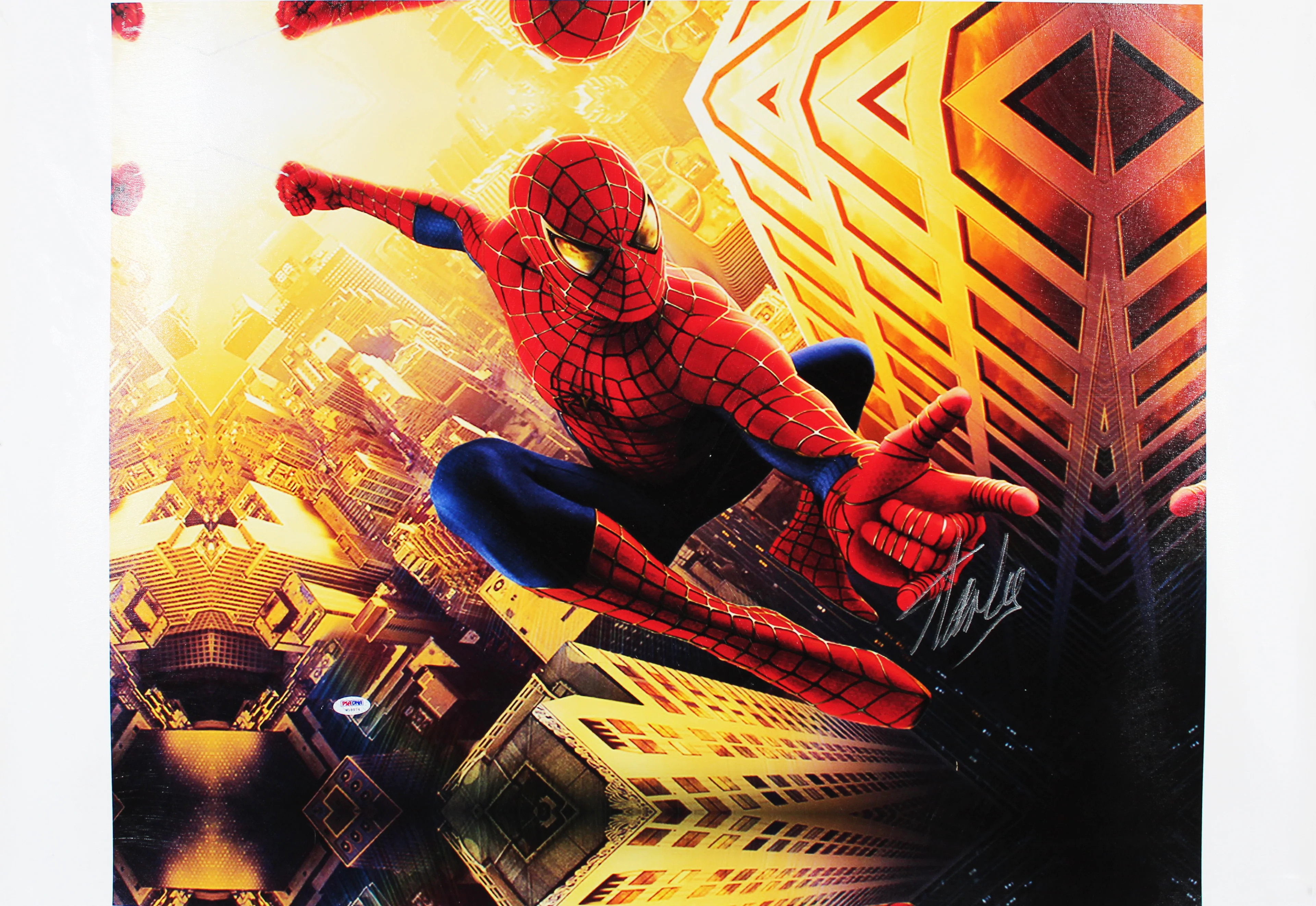 Stan Lee Marvel Authentic Signed 20x24 Spider-Man Canvas PSA/DNA #W18574 - Image 3