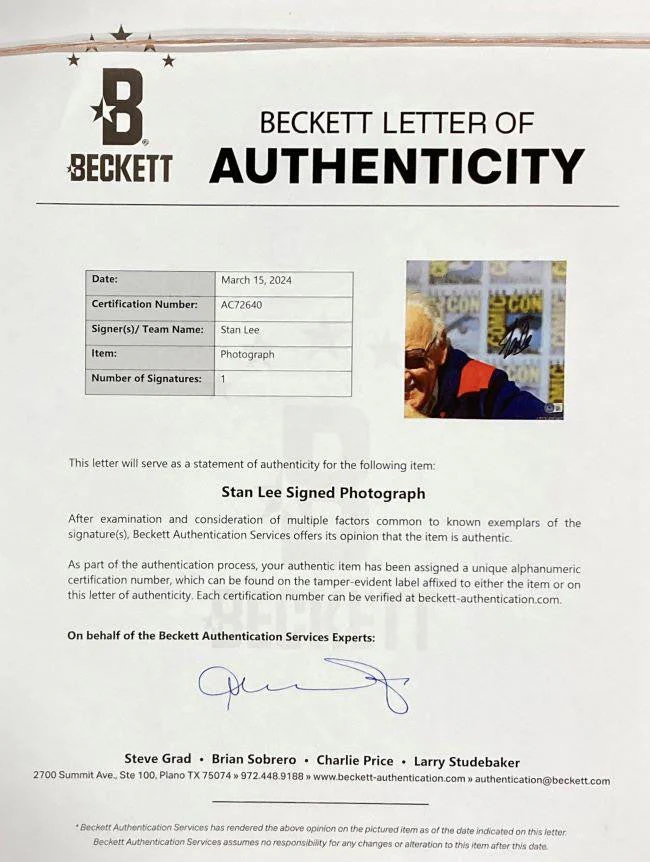 Stan Lee Signed Framed 12x18 Marvel Panoramic Photo 2 BAS LOA - Image 3
