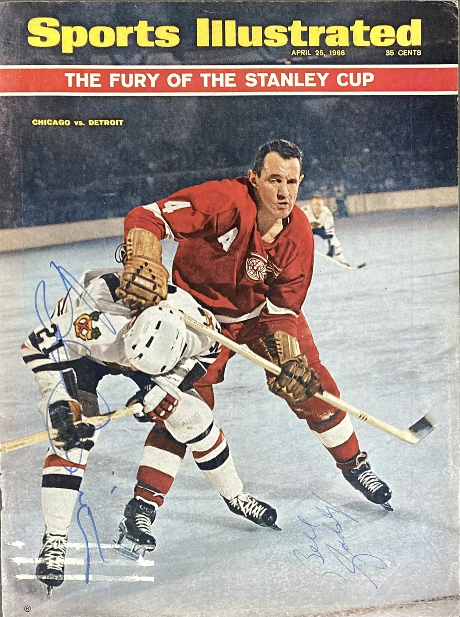 Stan Mikita Bill Gadsby Signed Sports Illustated Magazine Cover PSA - Image 5
