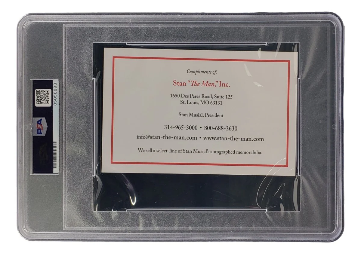 Stan Musial Signed In Black Slabbed 4x6 St. Louis Cardinals Postcard PSA/DNA - Image 2