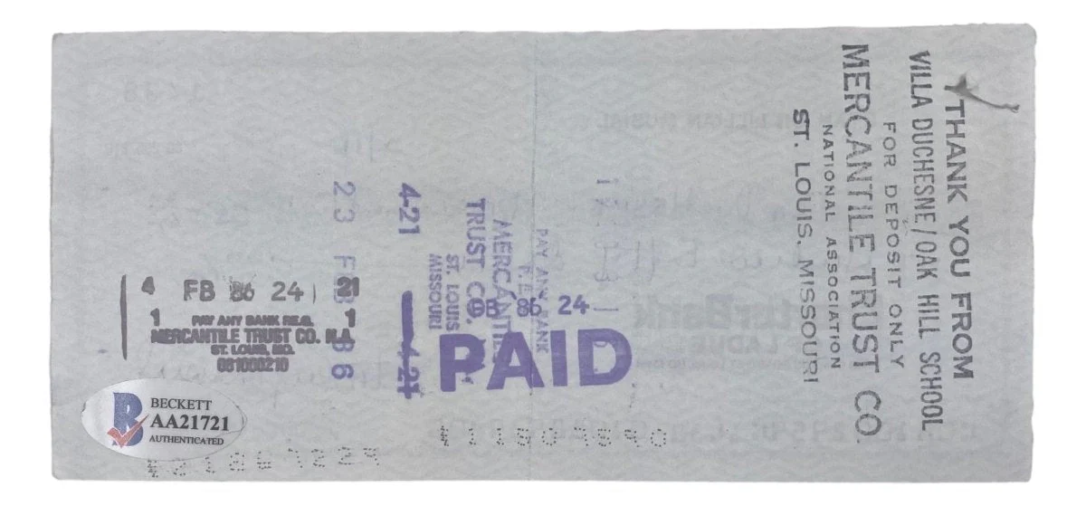 Stan Musial St. Louis Cardinals Signed Bank Check #1438 BAS - Image 2
