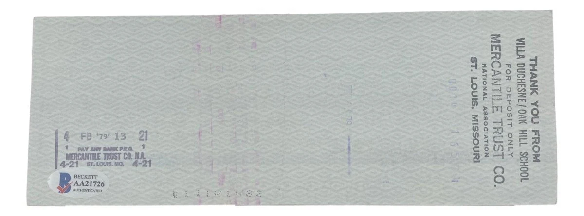 Stan Musial St. Louis Cardinals Signed Bank Check #5484 BAS - Image 2