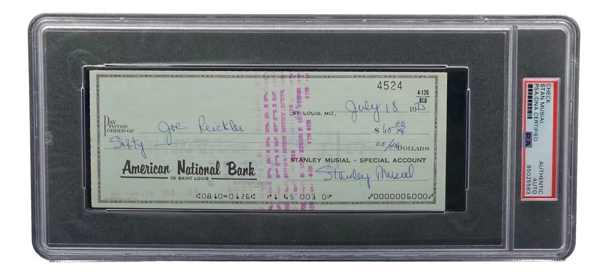 Stan Musial St. Louis Cardinals Signed Bank Check PSA/DNA 85025563 - Image 4
