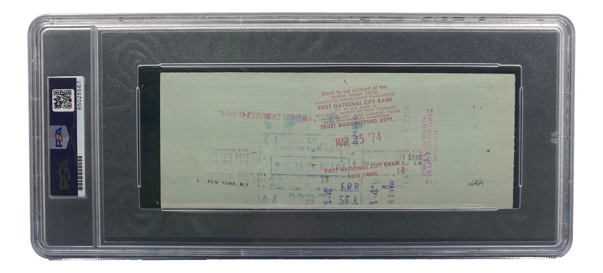 Stan Musial St. Louis Cardinals Signed Bank Check PSA/DNA 85025567 - Image 2