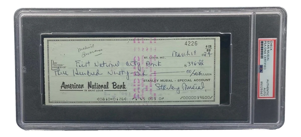 Stan Musial St. Louis Cardinals Signed Bank Check PSA/DNA 85025567 - Image 4