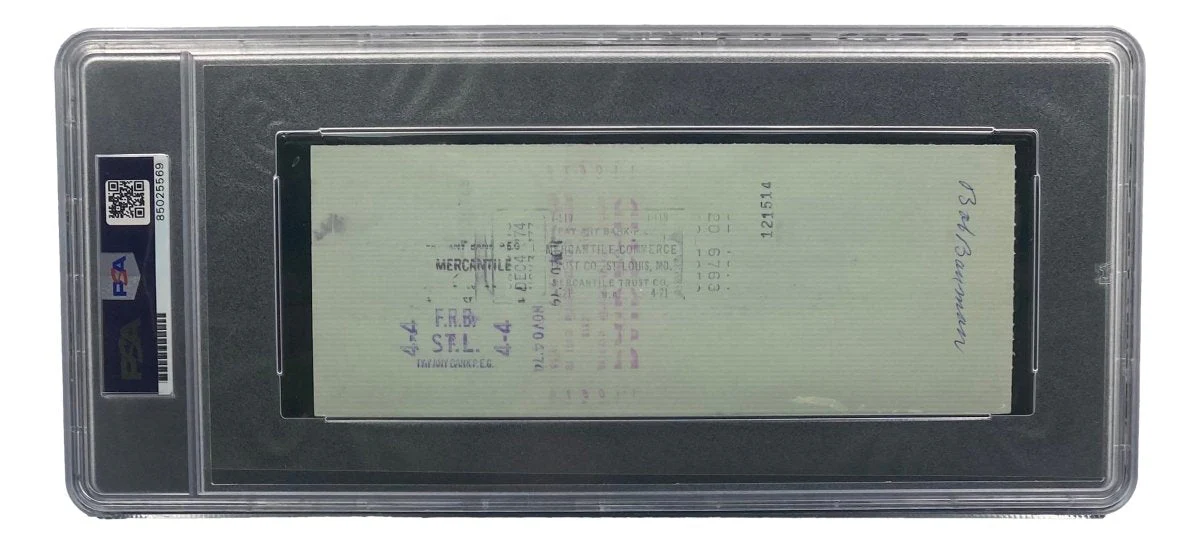 Stan Musial St. Louis Cardinals Signed Bank Check PSA/DNA 85025569 - Image 2