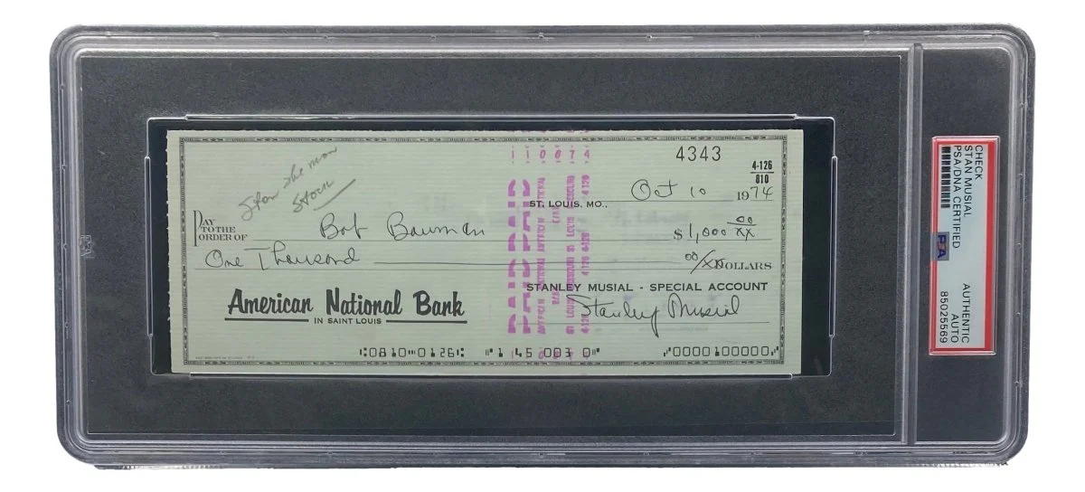 Stan Musial St. Louis Cardinals Signed Bank Check PSA/DNA 85025569 - Image 4