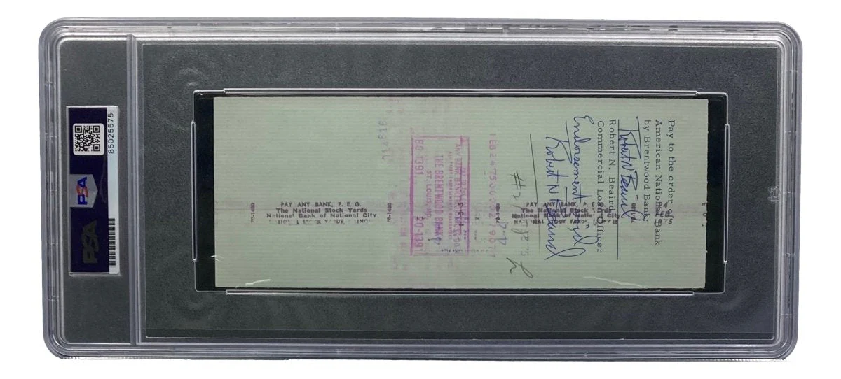 Stan Musial St. Louis Cardinals Signed Bank Check PSA/DNA 85025575 - Image 2