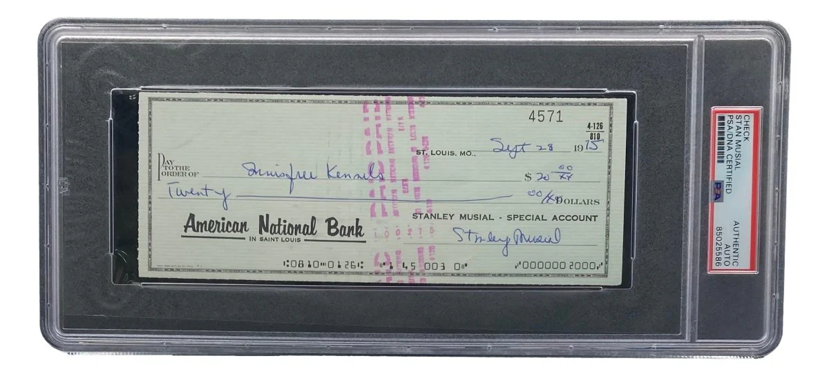 Stan Musial St. Louis Cardinals Signed Bank Check PSA/DNA 85025586 - Image 3