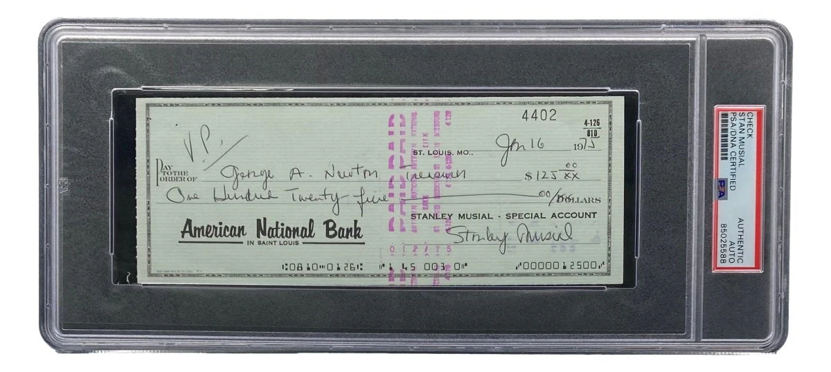 Stan Musial St. Louis Cardinals Signed Bank Check PSA/DNA 85025588 - Image 4