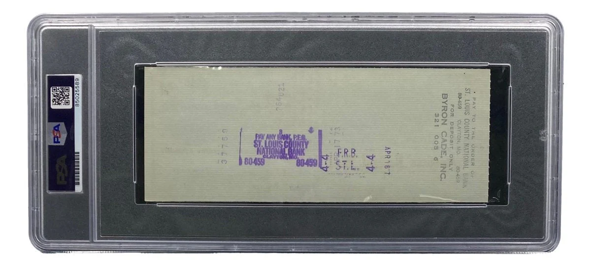 Stan Musial St. Louis Cardinals Signed Bank Check PSA/DNA 85025589 - Image 2