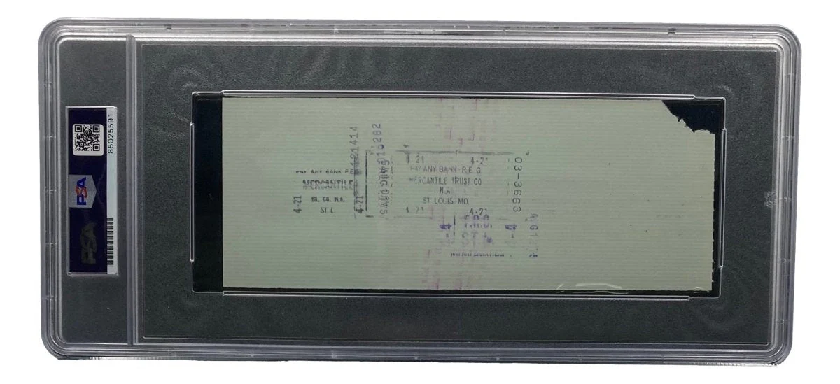 Stan Musial St. Louis Cardinals Signed Bank Check PSA/DNA 85025591 - Image 2