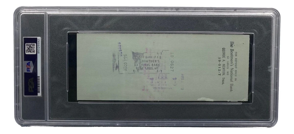 Stan Musial St. Louis Cardinals Signed Bank Check PSA/DNA 85025592 - Image 2