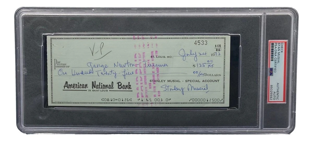 Stan Musial St. Louis Cardinals Signed Bank Check PSA/DNA 85025592 - Image 4