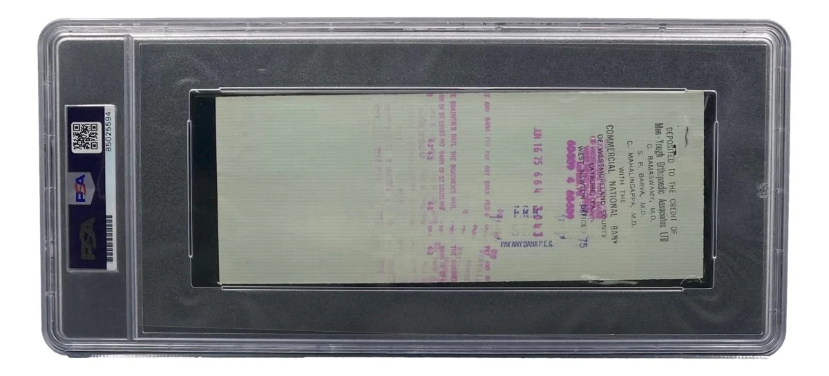 Stan Musial St. Louis Cardinals Signed Bank Check PSA/DNA 85025594 - Image 2