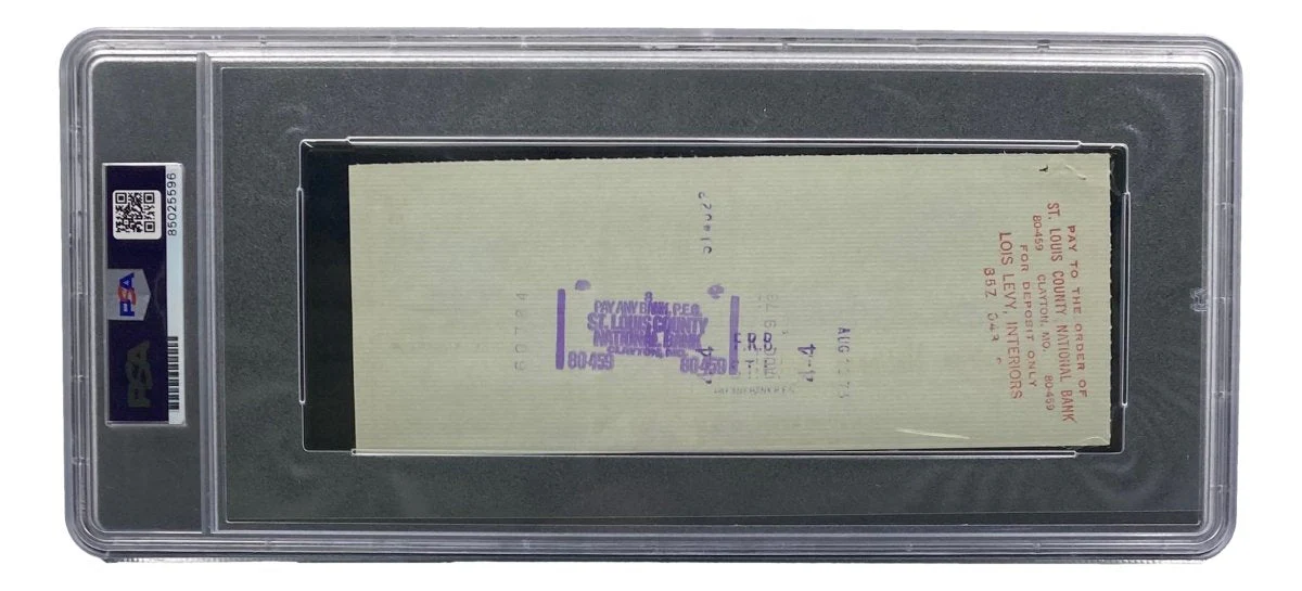 Stan Musial St. Louis Cardinals Signed Bank Check PSA/DNA 85025596 - Image 2