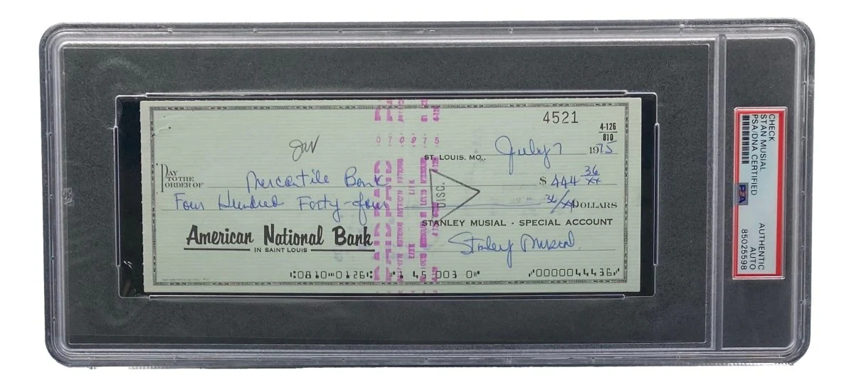 Stan Musial St. Louis Cardinals Signed Bank Check PSA/DNA 85025598 - Image 4