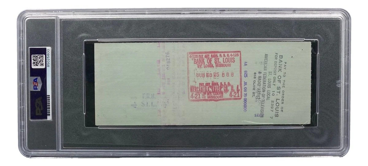Stan Musial St. Louis Cardinals Signed Bank Check PSA/DNA 85025600 - Image 2