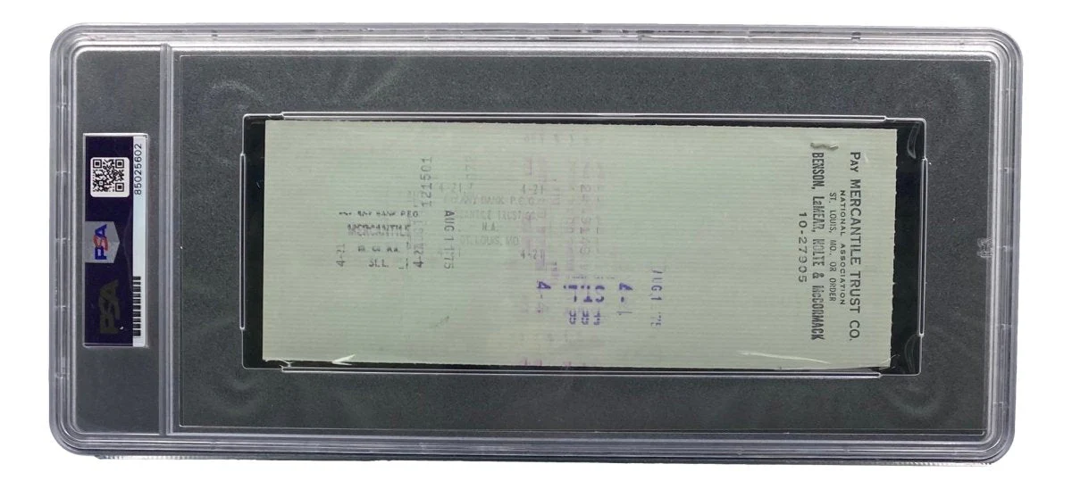 Stan Musial St. Louis Cardinals Signed Bank Check PSA/DNA 85025602 - Image 2