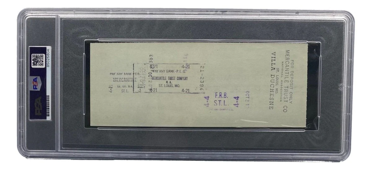 Stan Musial St. Louis Cardinals Signed Bank Check PSA/DNA 85025604 - Image 2