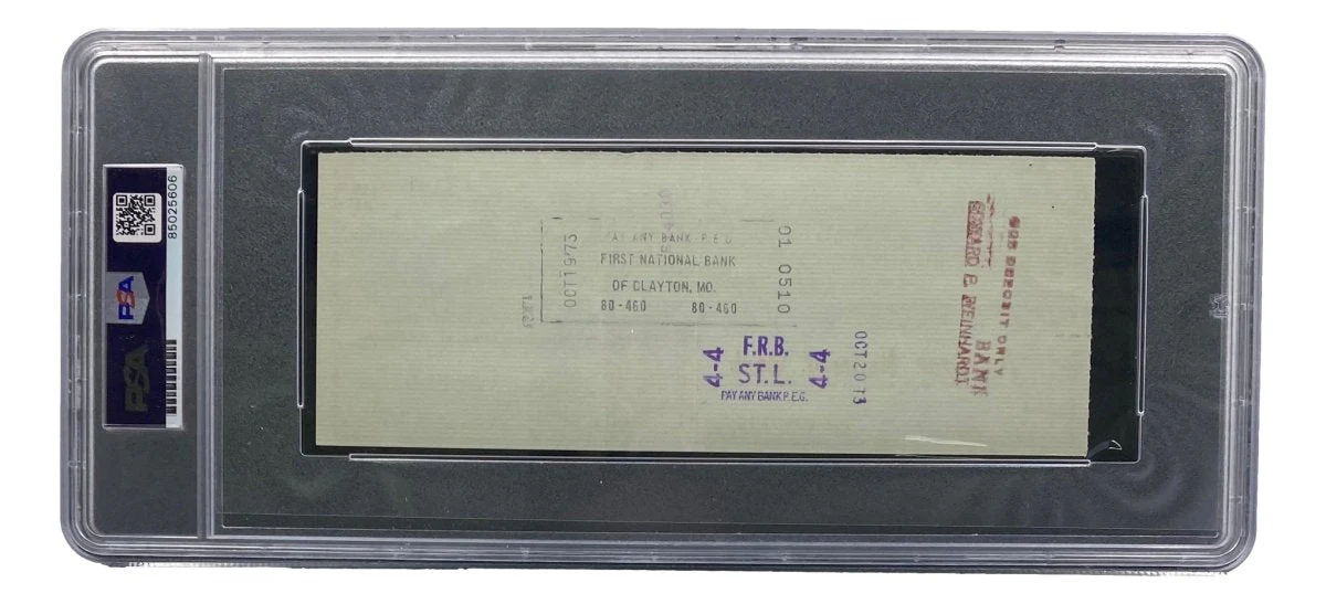 Stan Musial St. Louis Cardinals Signed Bank Check PSA/DNA 85025606 - Image 2