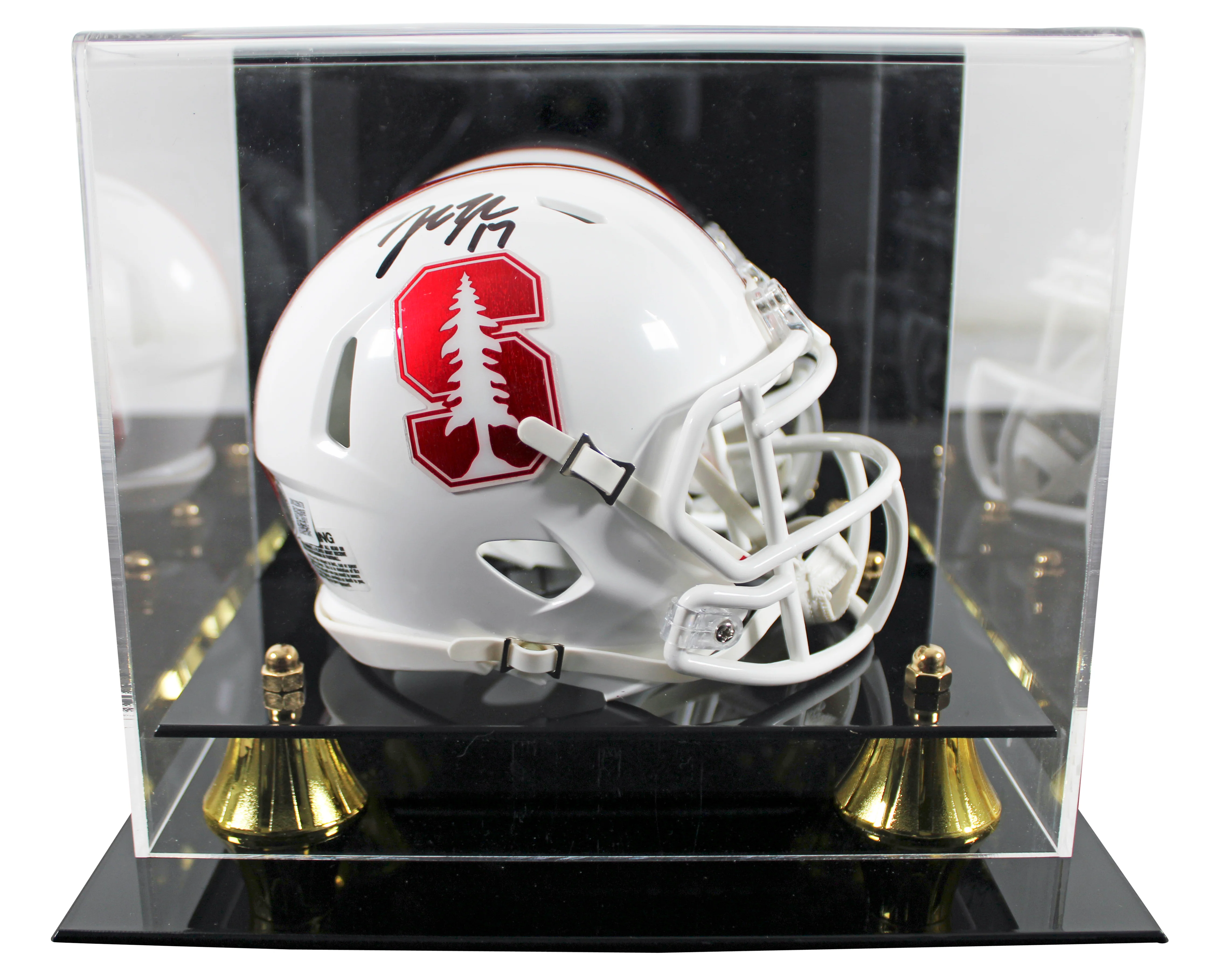Stanford John Lynch Authentic Signed Speed Mini Helmet W/ Case BAS Witnessed - Image 2