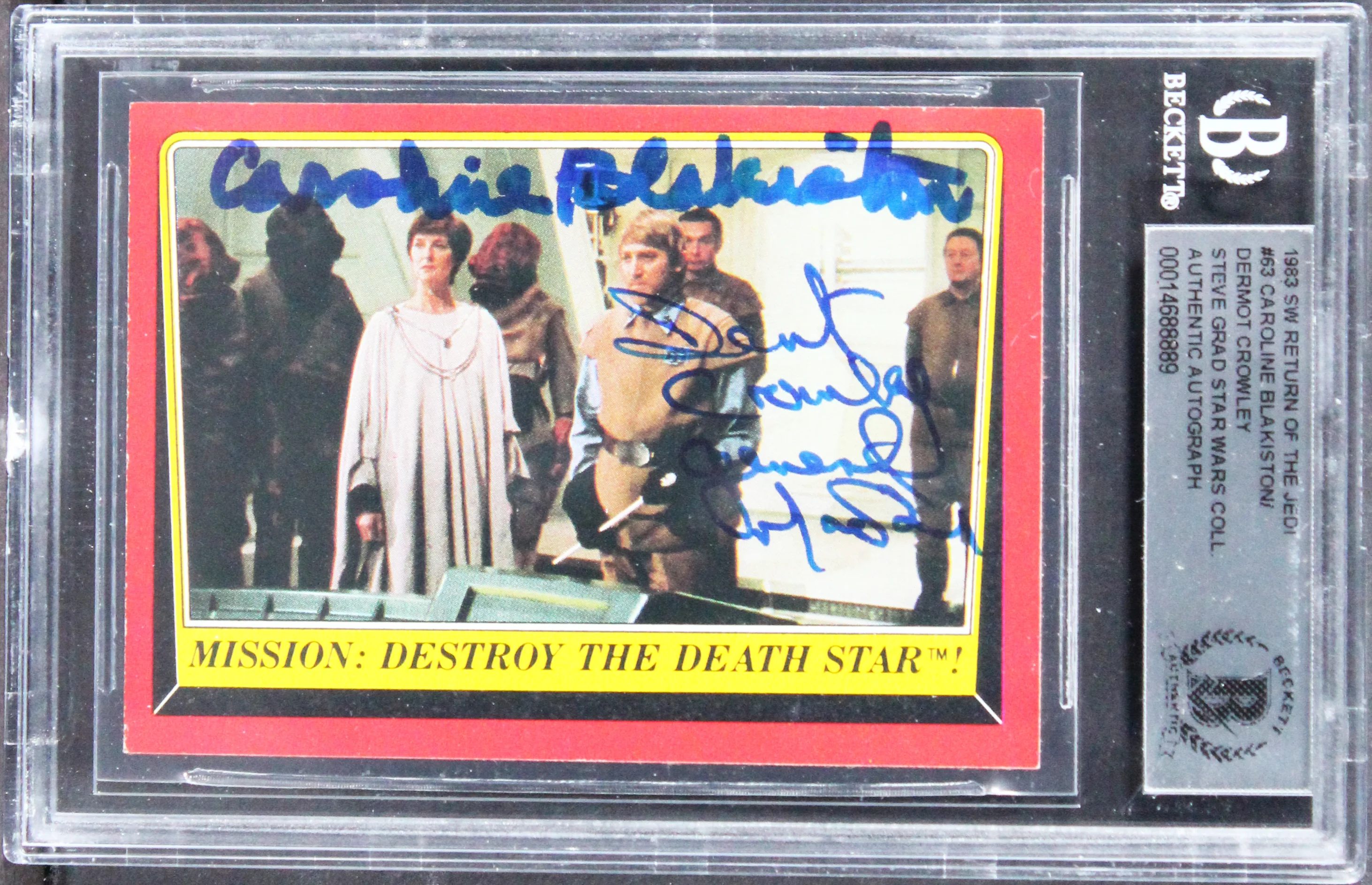 Star Wars (2) Blakiston & Crowley Signed 1983 SW ROTJ #63 Card BAS Slabbed - Image 2
