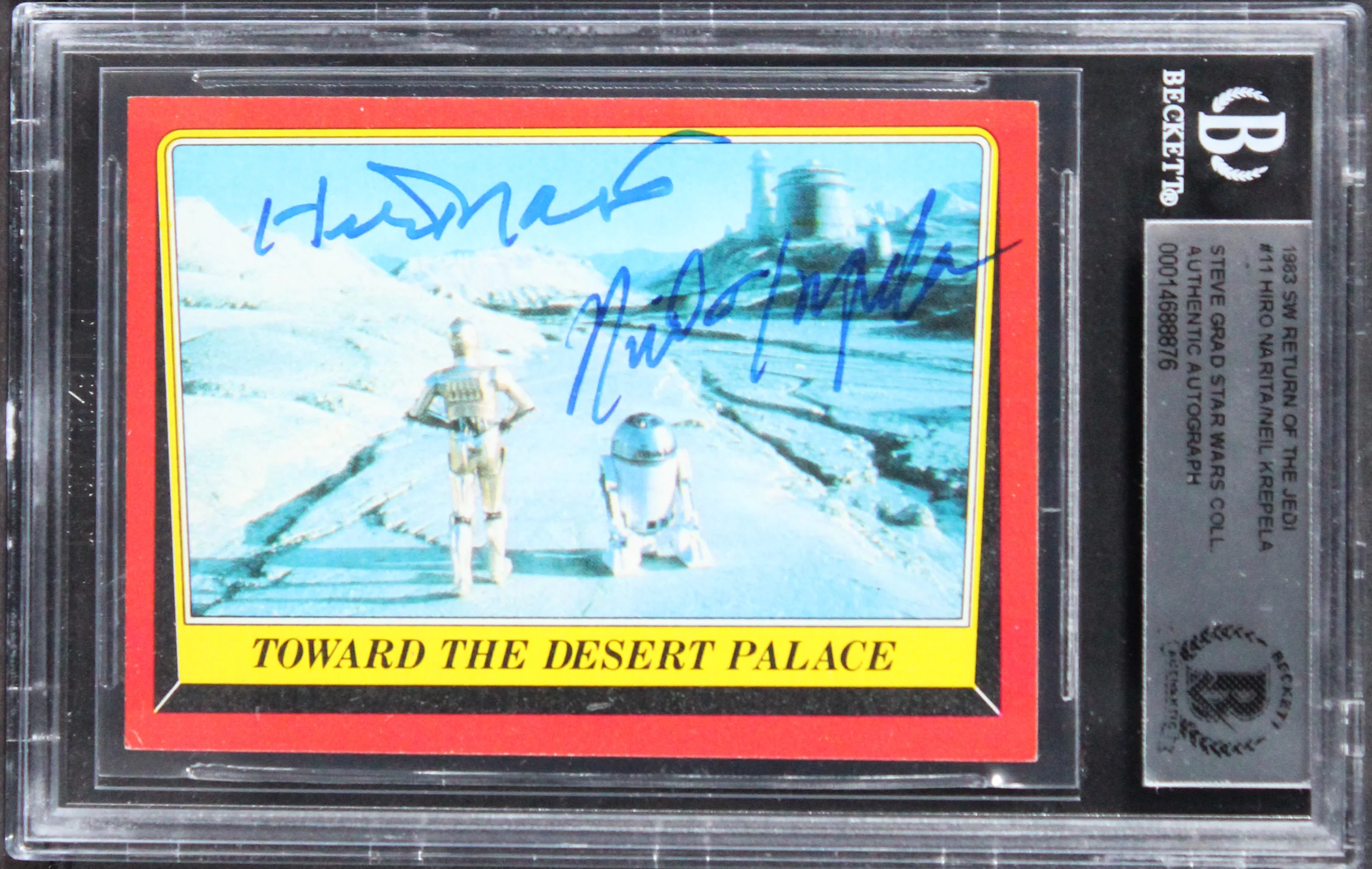 Star Wars (2) Narita & Krepela Signed 1983 Return Of The Jedi #11 Card BAS Slab - Image 2