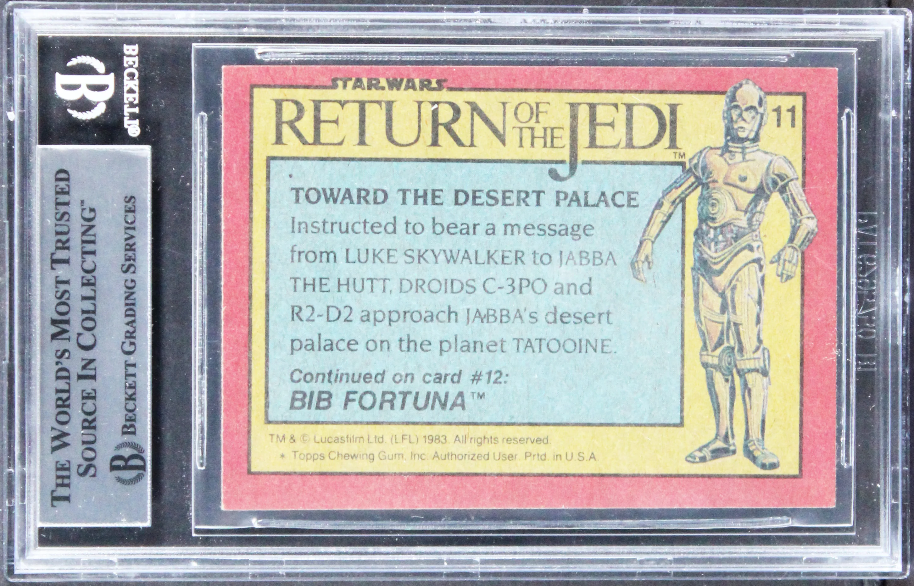 Star Wars (2) Narita & Krepela Signed 1983 Return Of The Jedi #11 Card BAS Slab - Image 3