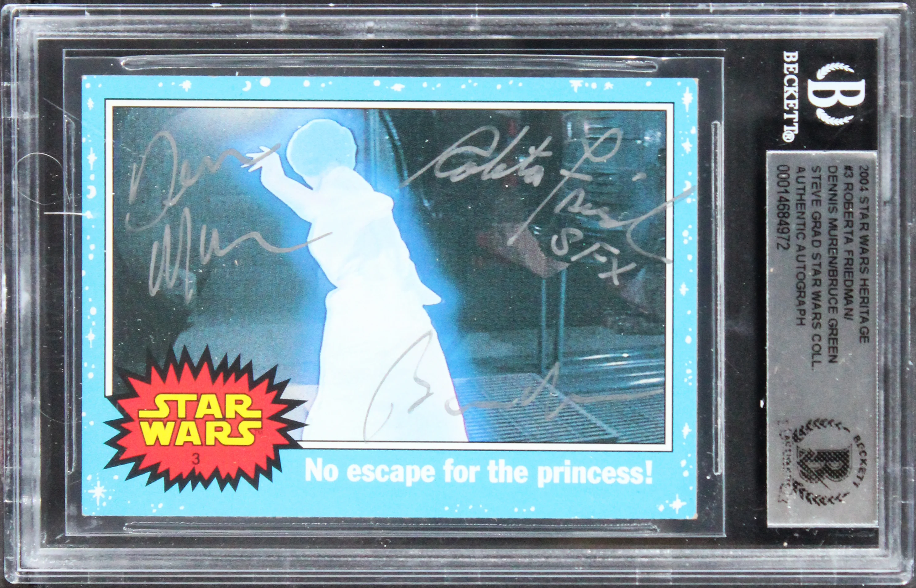 Star Wars (3) Friedman, Muren & Green Signed 2004 SW Herit #3 Card BAS Slabbed - Image 2