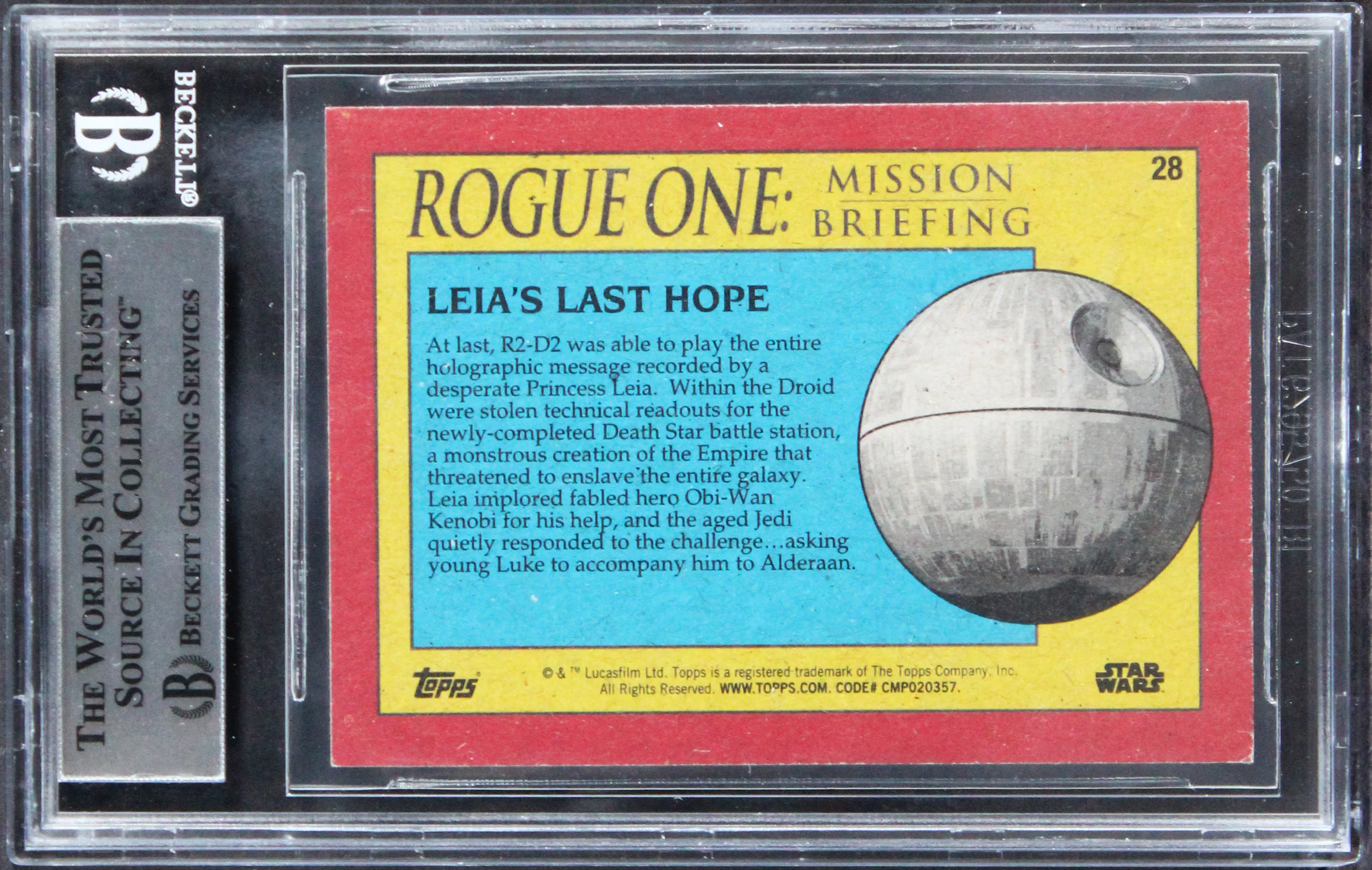 Star Wars (3) Friedman, Muren & Green Signed 2015 SW ROMB #28 Card BAS Slabbed - Image 3