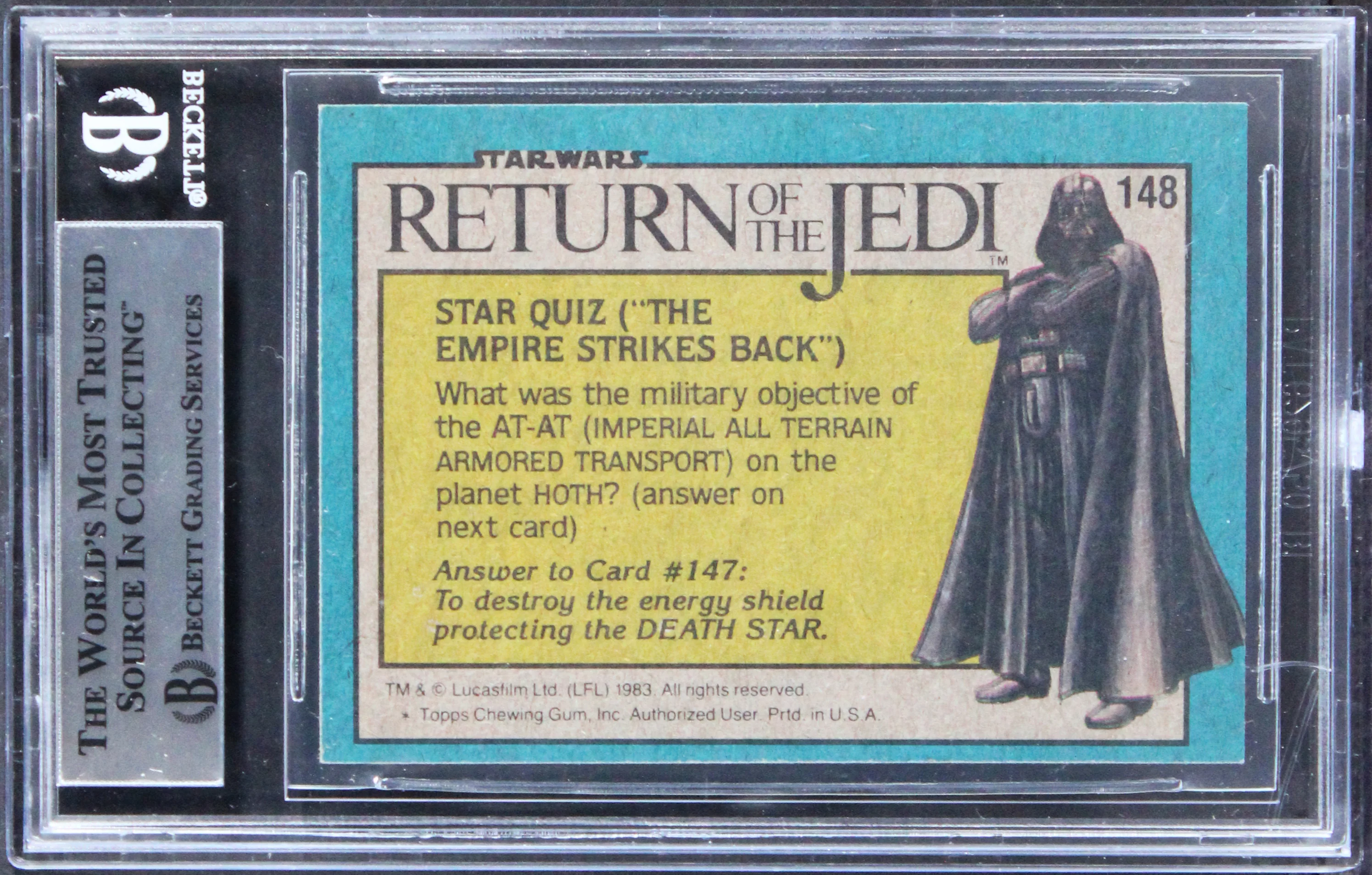 Star Wars (3) Holt, Horrigan & LeFlore Signed 1983 SW ROTJ #148 Card BAS Slabbed - Image 3