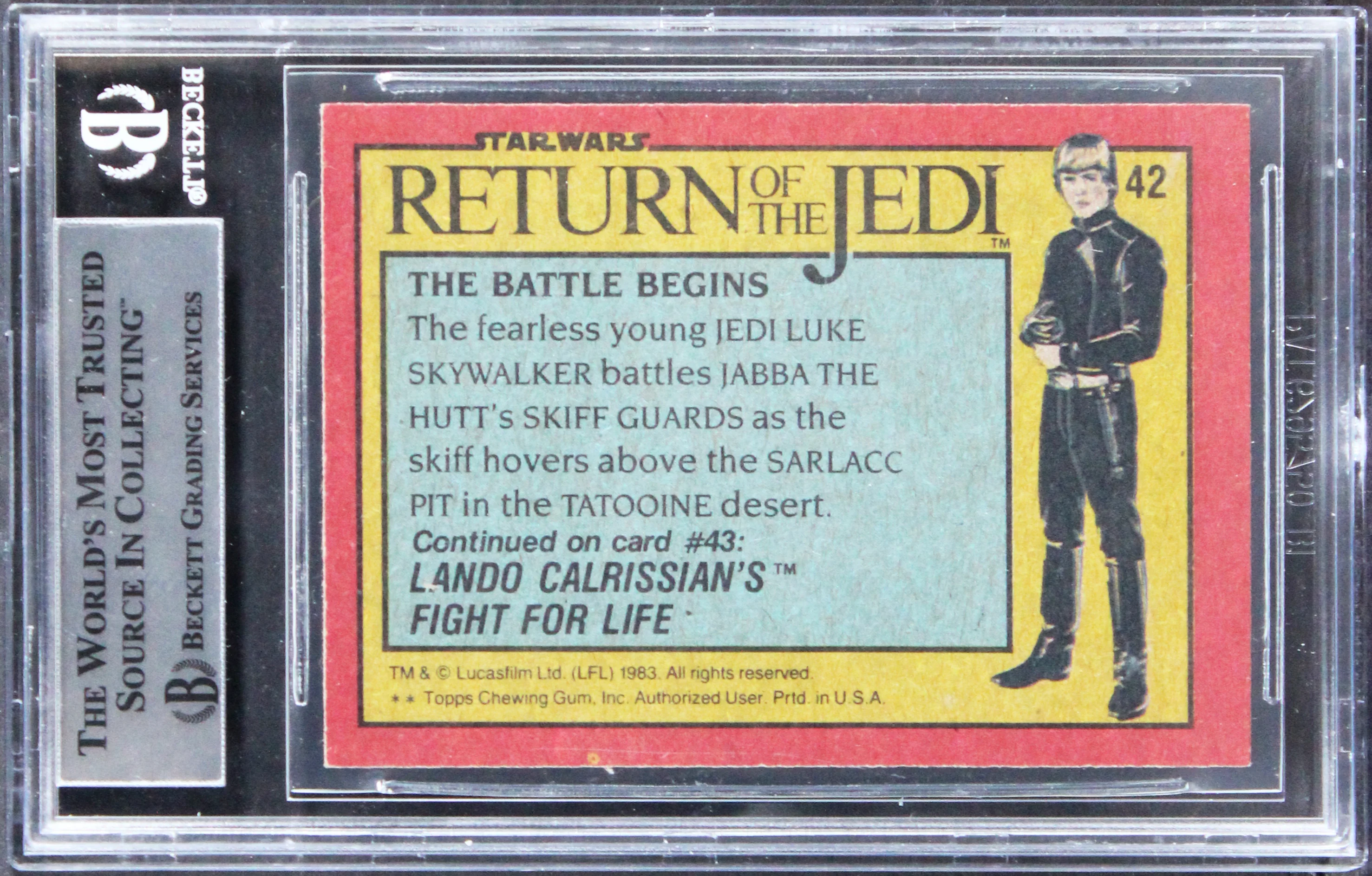 Star Wars (3) Holt, Horrigan & LeFlore Signed 1983 SW ROTJ #42 Card BAS Slabbed - Image 3