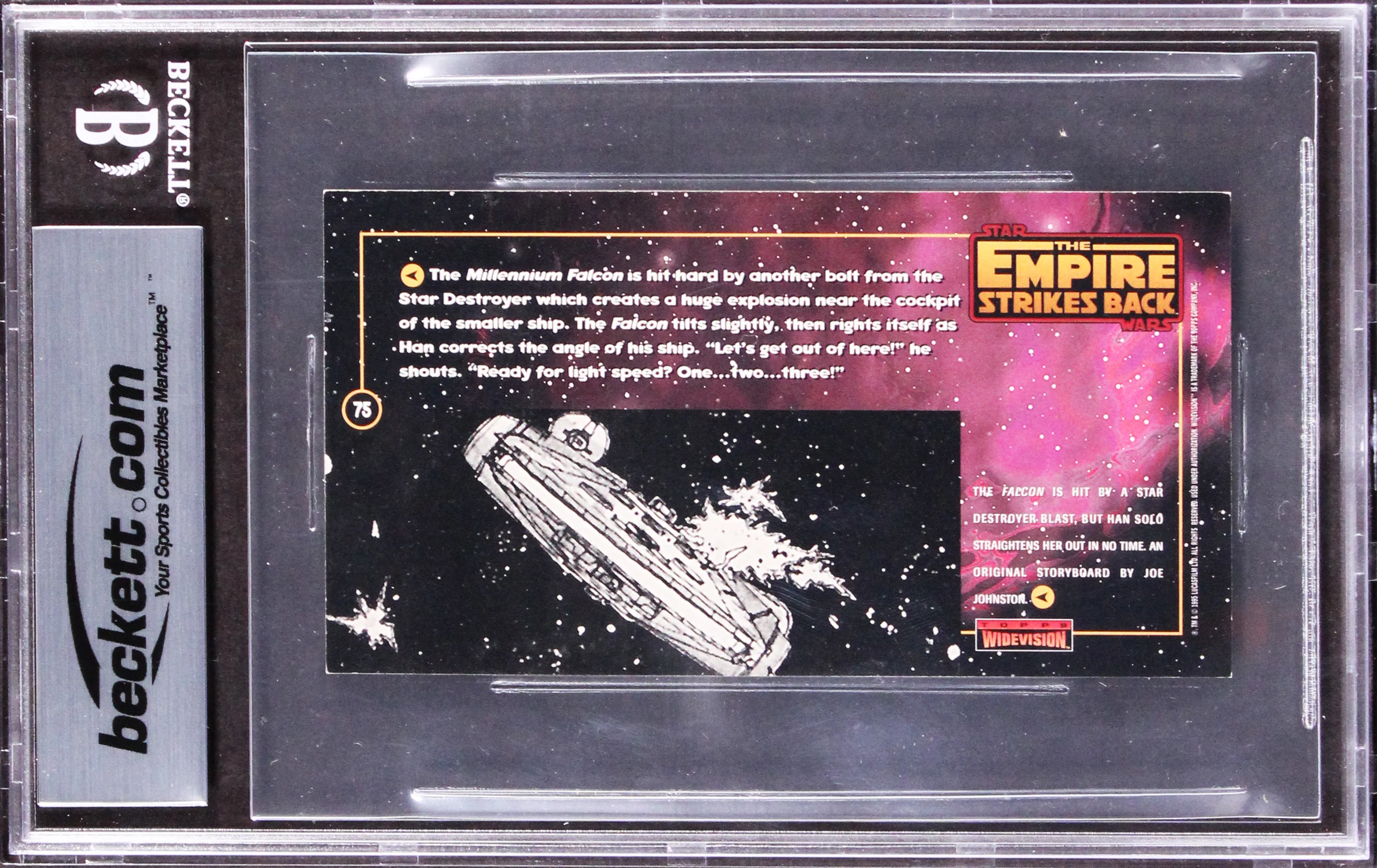 Star Wars (3) Huston, Bailey +1 Signed 1995 ESB WV #75 Card Auto 10! BAS Slabbed - Image 3