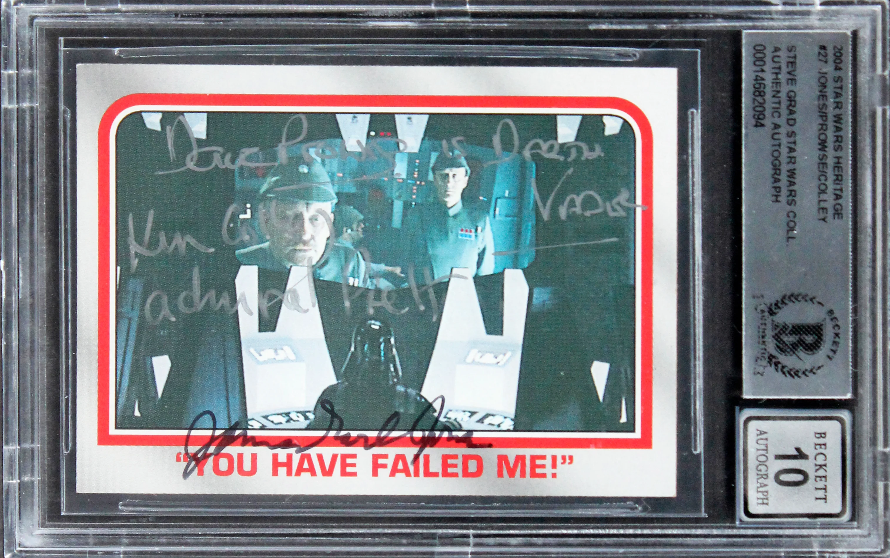 Star Wars (3) Jones, Prowse +1 Signed 2004 SW Heritage #27 Card Auto 10 BAS Slab - Image 2