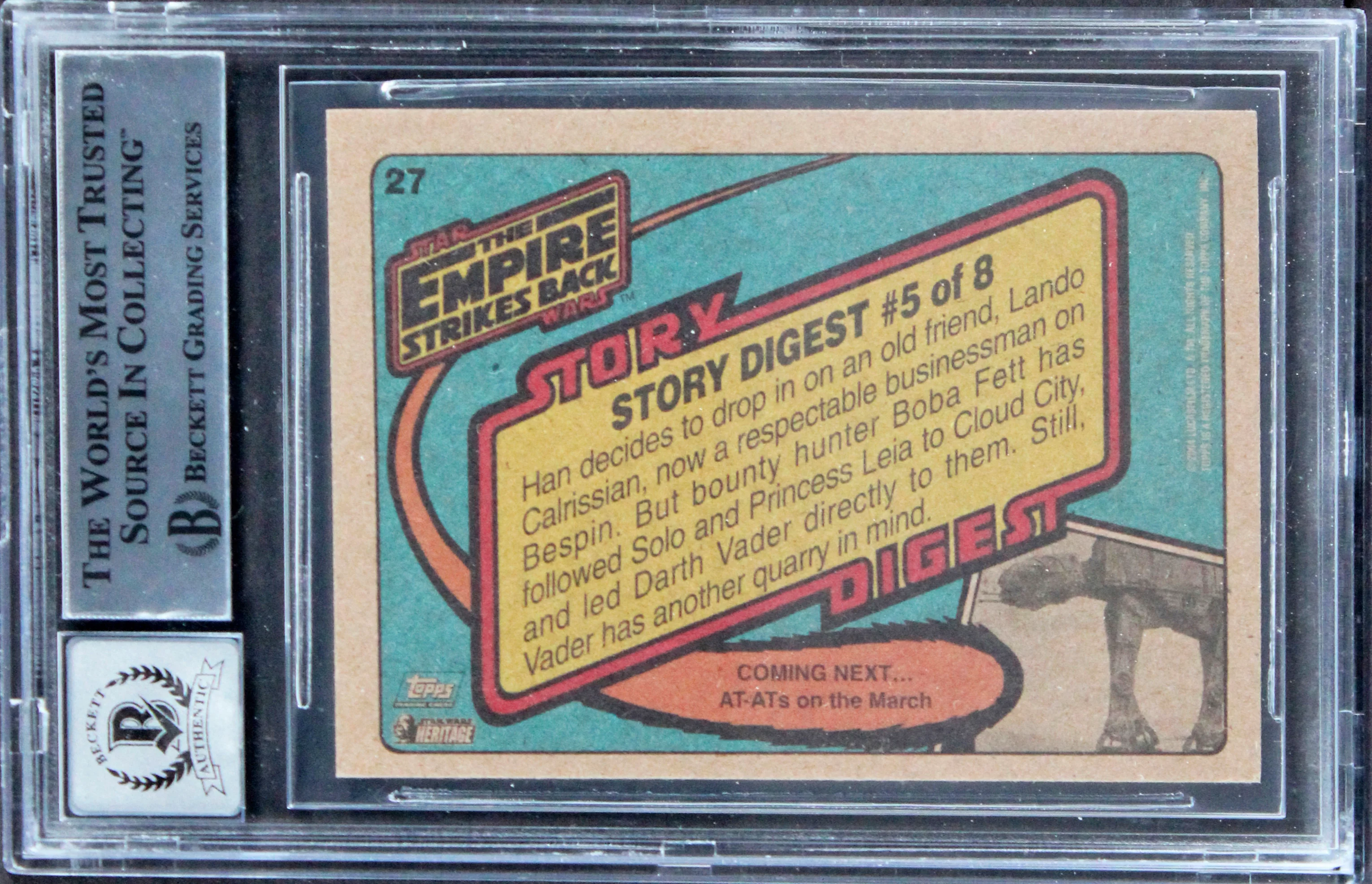 Star Wars (3) Jones, Prowse +1 Signed 2004 SW Heritage #27 Card Auto 10 BAS Slab - Image 3