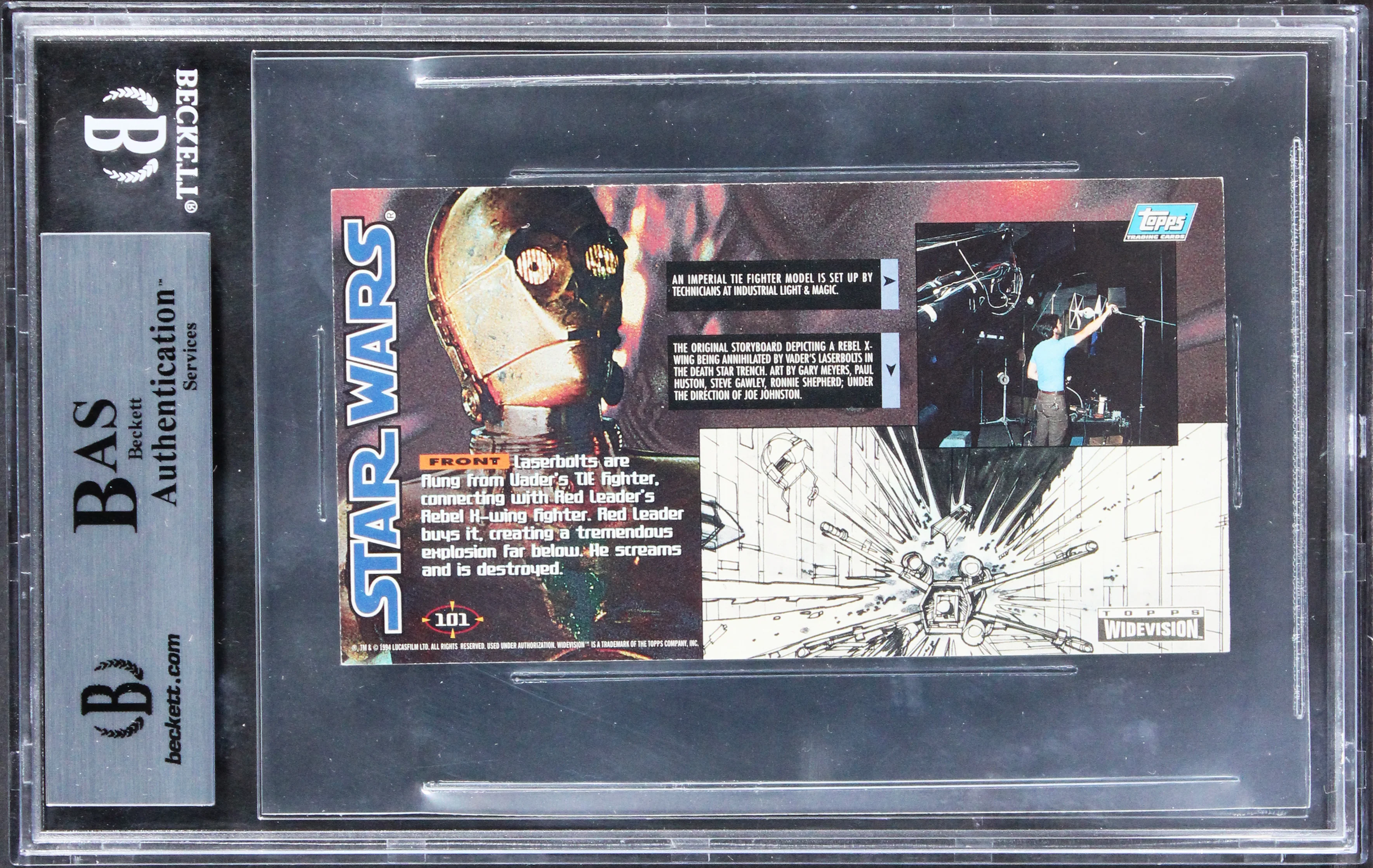 Star Wars (3) Werner, Green +1 Signed 1995 SW Widevision #101 Card BAS Slabbed - Image 3