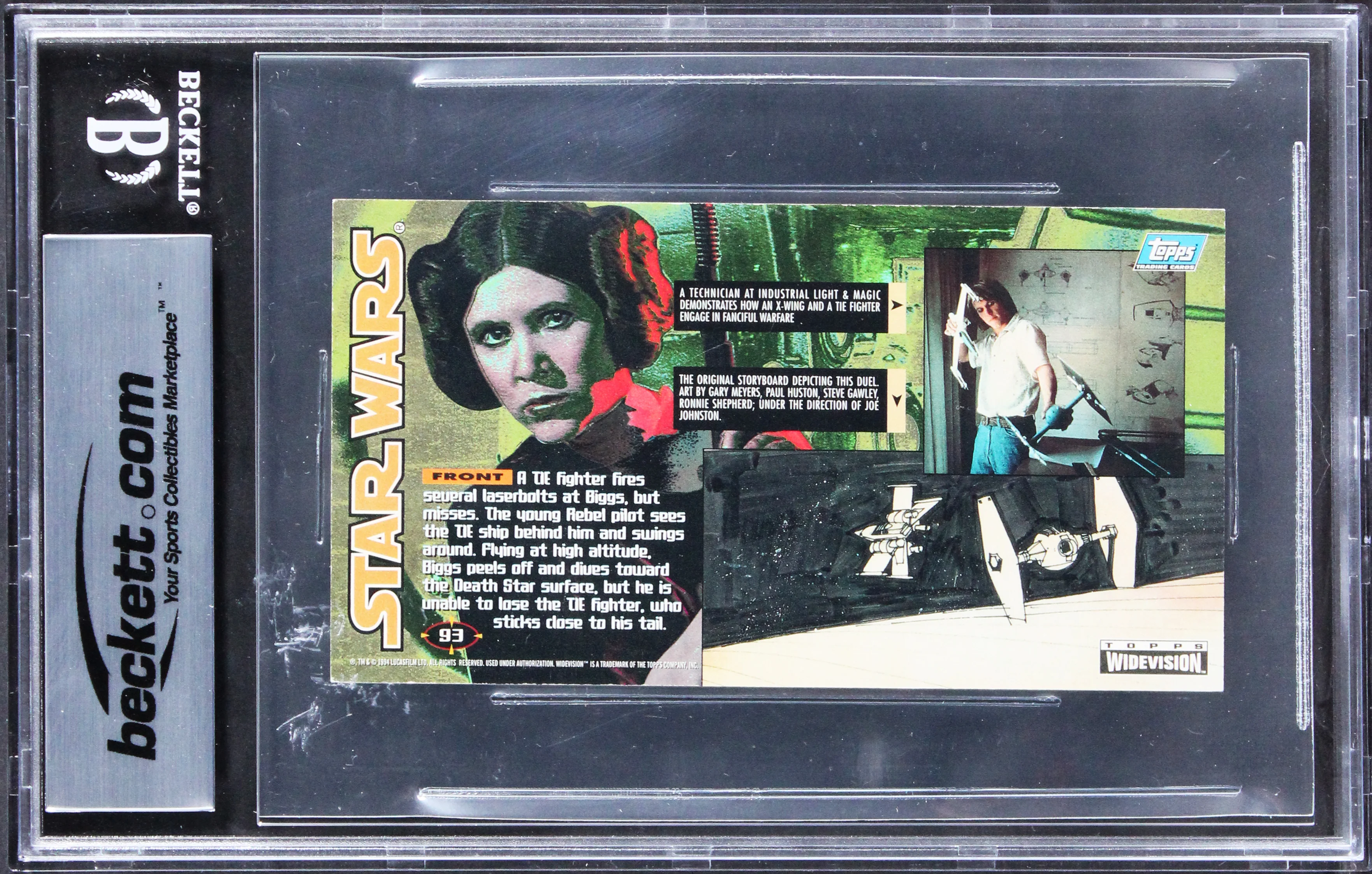 Star Wars (3) Werner, Seay & Green Signed 1995 SW WV #93 Card Auto 10! BAS Slab - Image 3