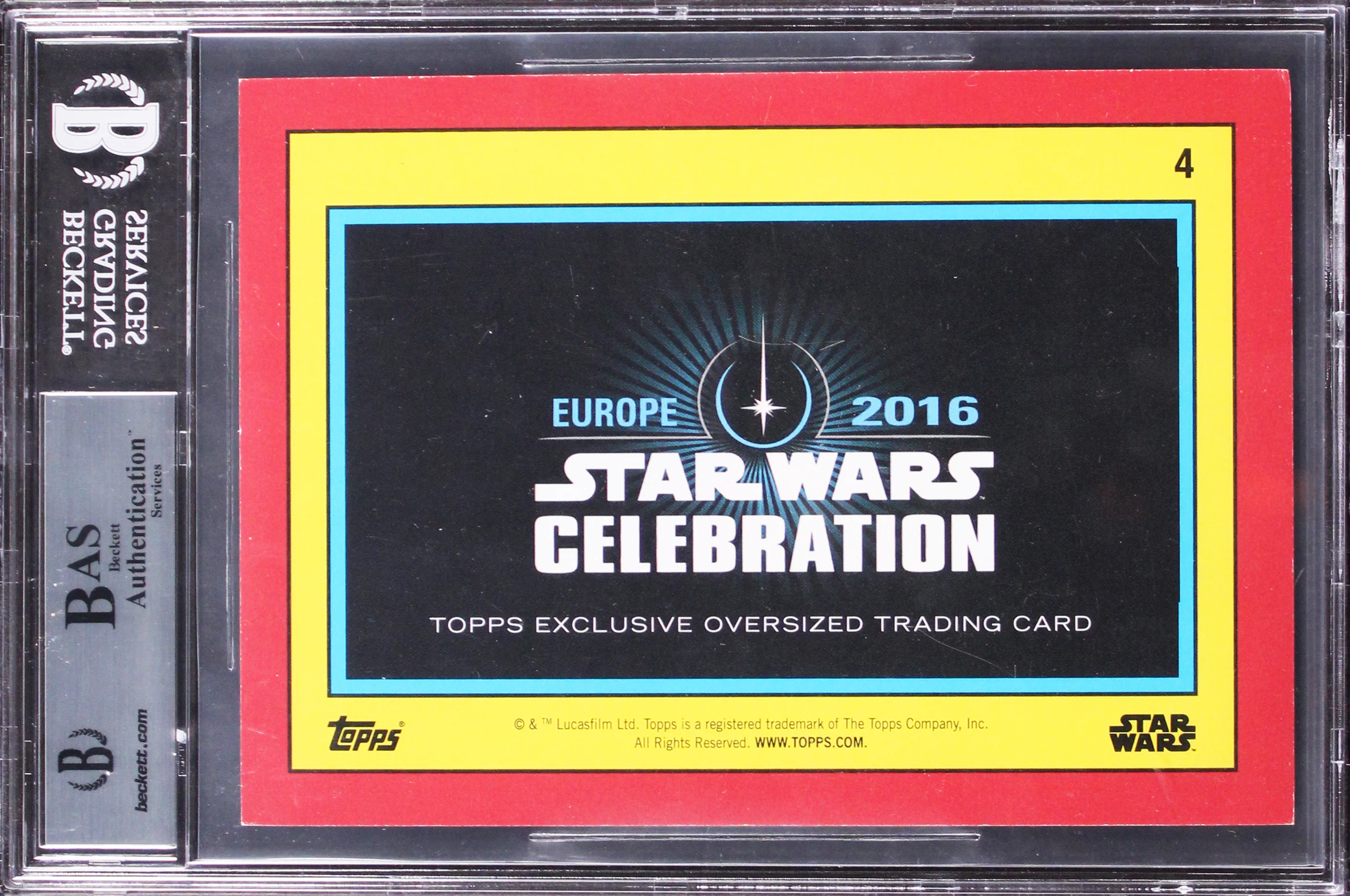 Star Wars (5) Bulloch, Harris, +3 Signed 2016 Star Wars EU OS #4 Card BAS Slab - Image 3
