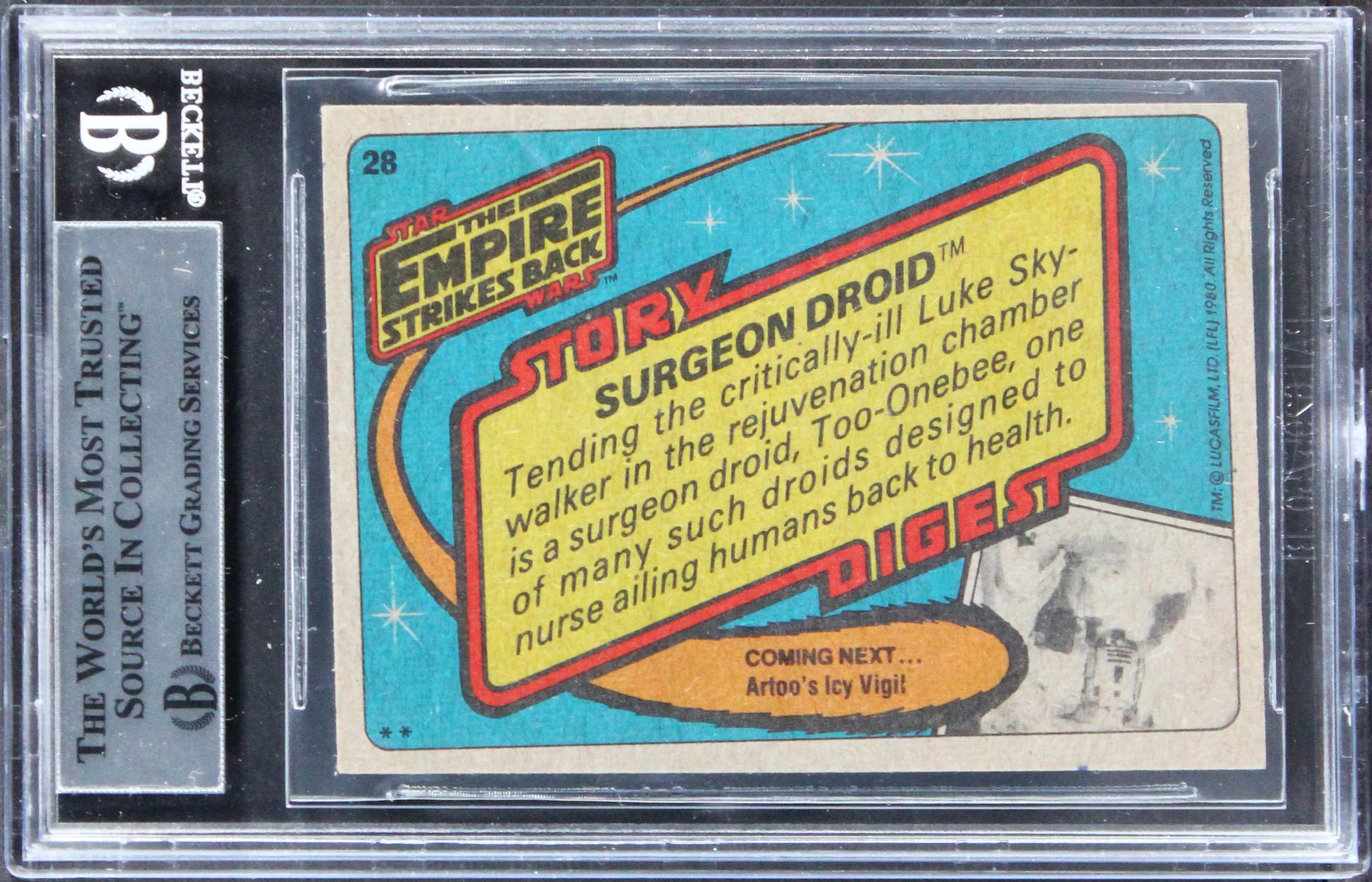 Star Wars (5) Rodgers, Hone, Nichols +2 Signed 1980 SW ESB #28 Card BAS Slabbed - Image 3