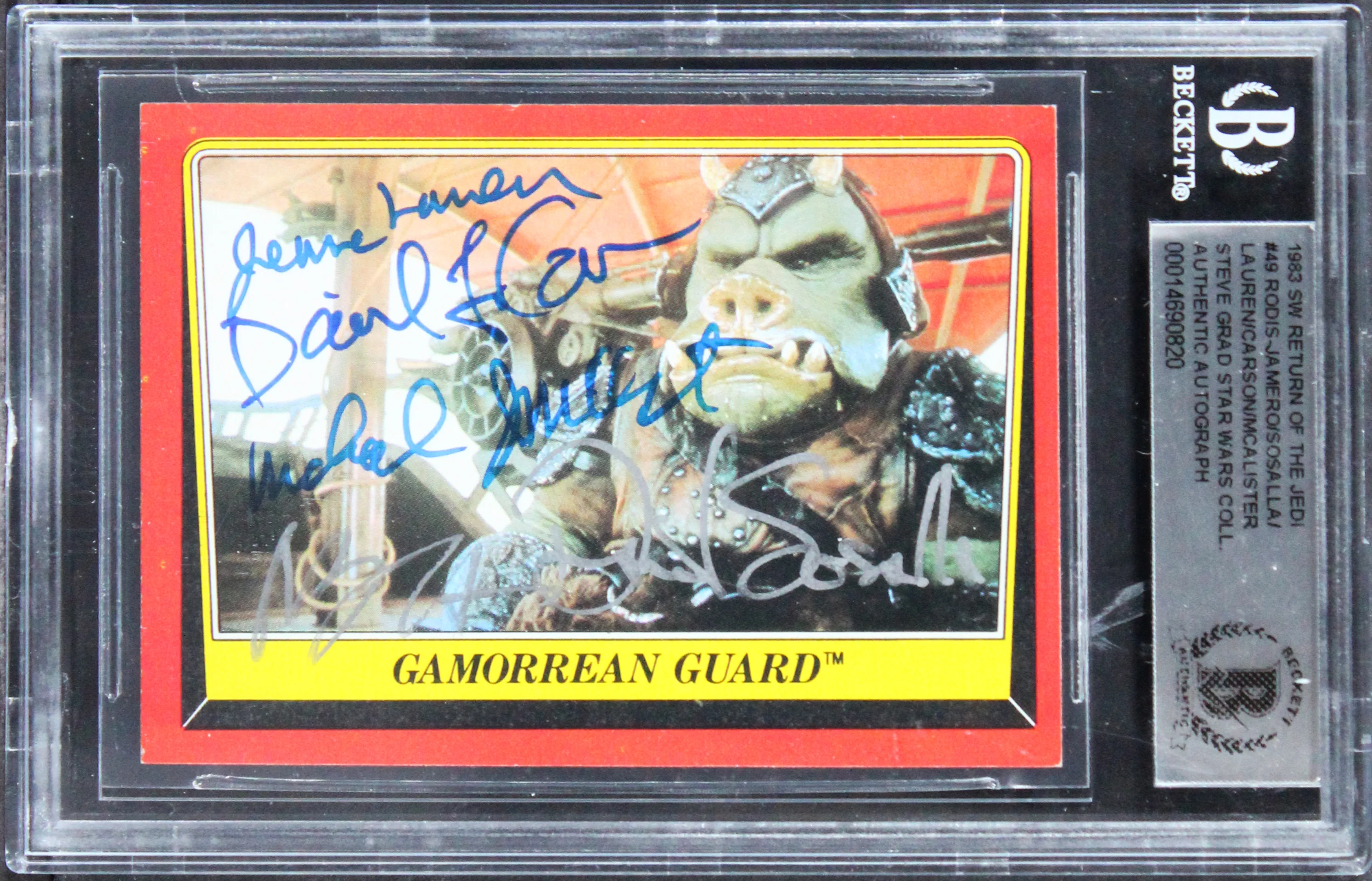 Star Wars (5) Rodis-Jamero, Sosalla +3 Signed 1983 SW ROTJ #49 Card BAS Slabbed - Image 2
