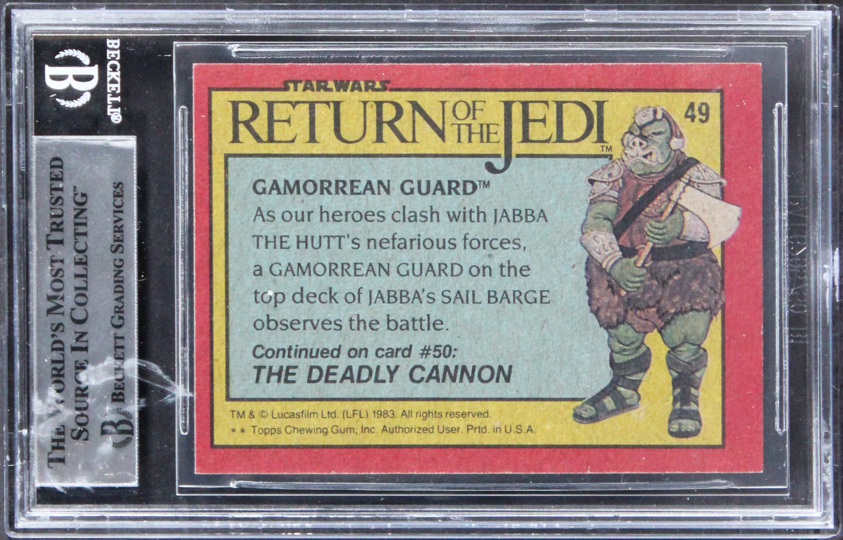 Star Wars (5) Rodis-Jamero, Sosalla +3 Signed 1983 SW ROTJ #49 Card BAS Slabbed - Image 3