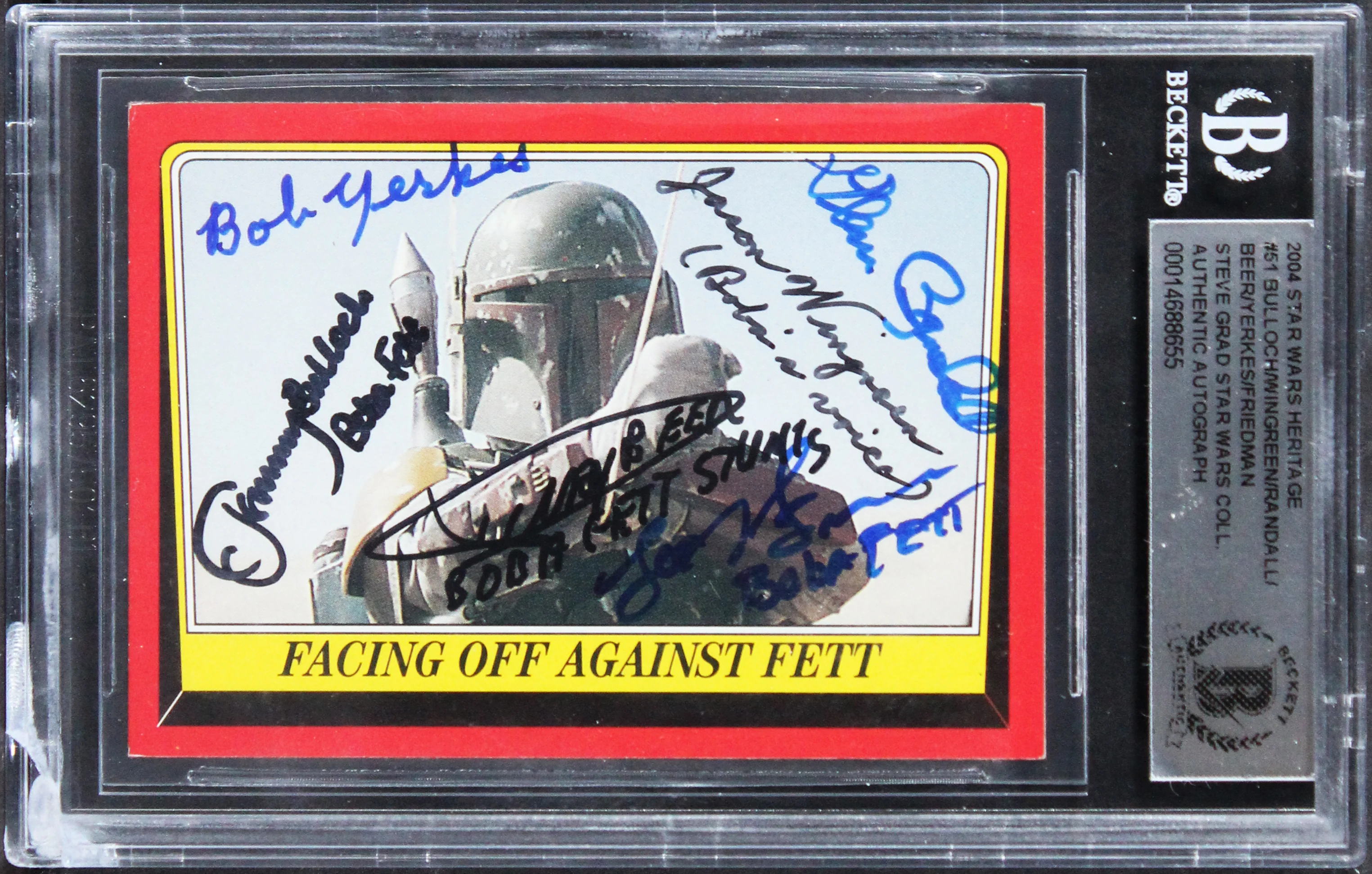 Star Wars (6) Bulloch, Wingreen +4 Signed 2004 SW Heritage #51 Card BAS Slabbed - Image 2