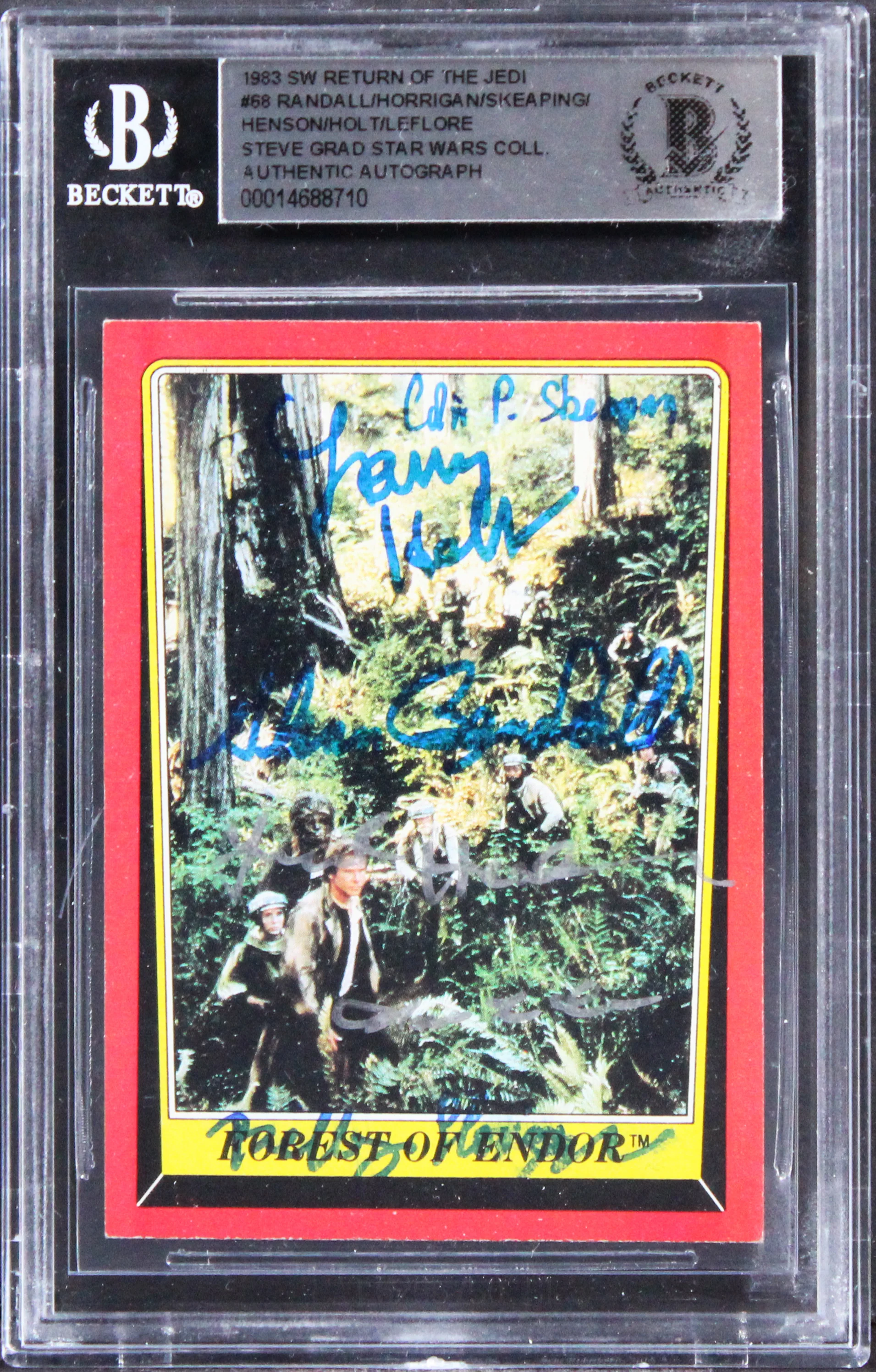 Star Wars (6) Randall, Horrigan, Skeaping +3 Signed 1983 ROTJ #68 Card BAS Slab - Image 2