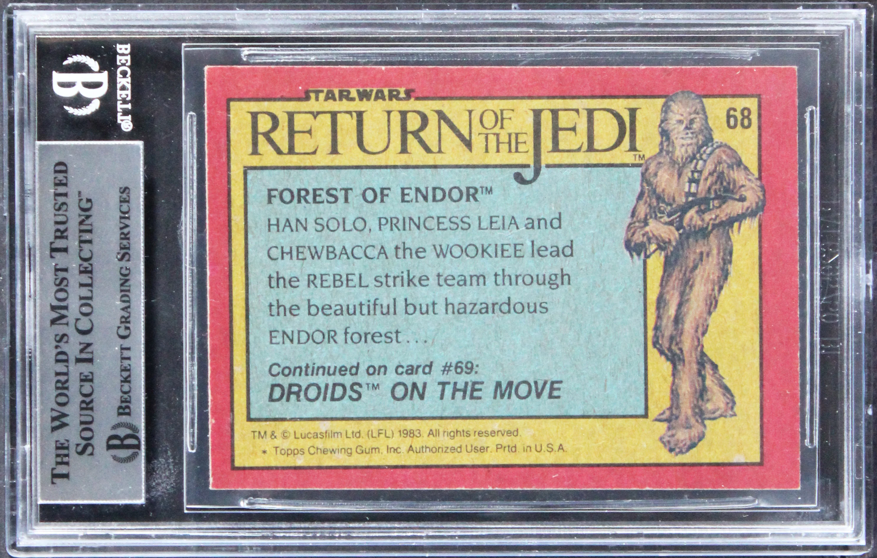 Star Wars (6) Randall, Horrigan, Skeaping +3 Signed 1983 ROTJ #68 Card BAS Slab - Image 3