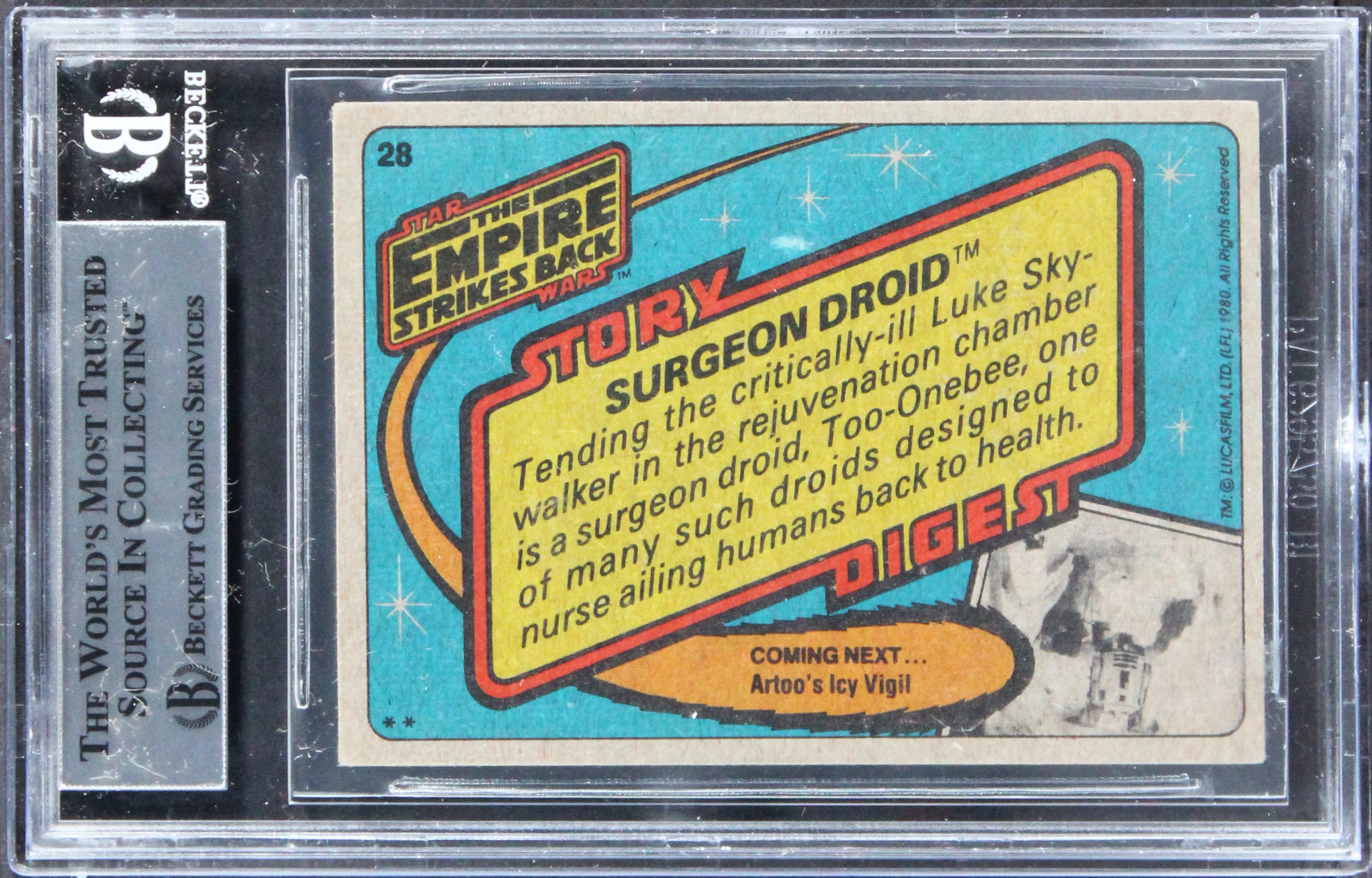 Star Wars (6) Rodgers, Milner, Hone +3 Signed 1980 SW ESB #28 Card BAS Slabbed - Image 3