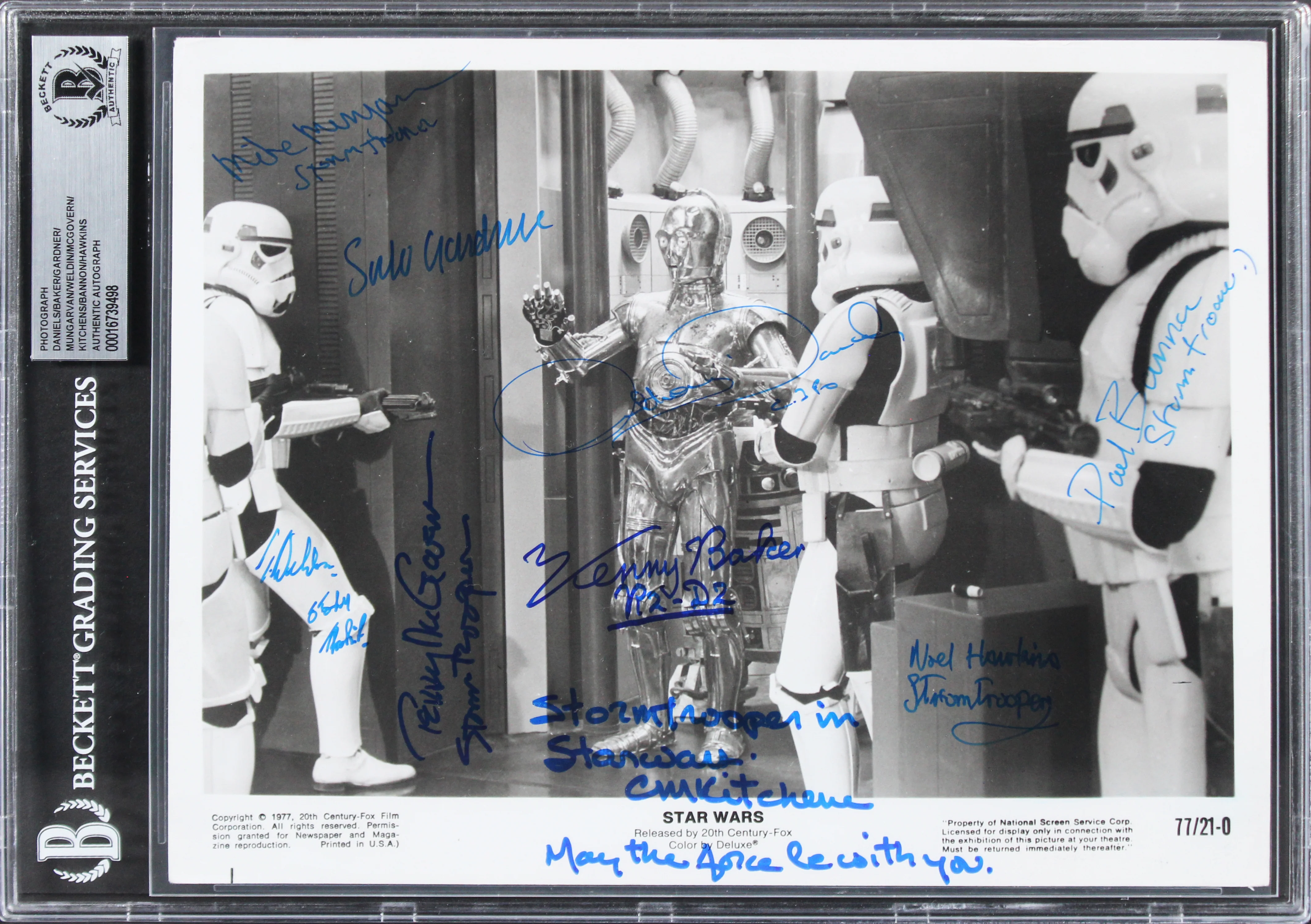 Star Wars (9) Baker, Daniels, Gardner, Mungarven Signed 8x10 Photo BAS Slabbed - Image 2
